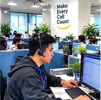 Team member working on customer outreach